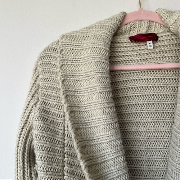 Left on Houston Cream Chunky Knit Sweater Cardigan Zipper Detail Size XS - Picture 4 of 7